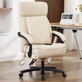 OEM Silla De Oficina Ergon&oacute;mica Con Funci&oacute;n De Masaje Y Coj&iacute;n Plegable, Silla Ejecutiva Regulable En Altura Para Oficina Y Hogar (beige)
