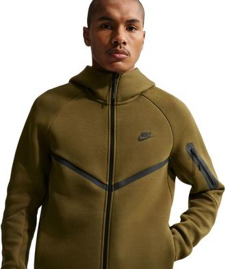 Nike Mens Tech Fleece Full-Zip Windrunner Hoodie - Olive/Black Size 3XL