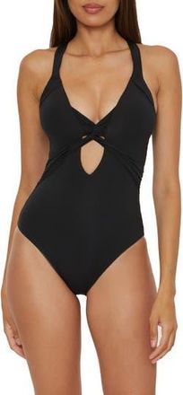 BECCA by Rebecca Virtue Color Code Twist One-Piece Swimsuit in Black at Nordstrom Rack, Size X-Small