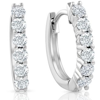 Pompeii3 3/4 cttw Lab Grown Diamond Hoops in White or Yellow Gold 1/2 Tall