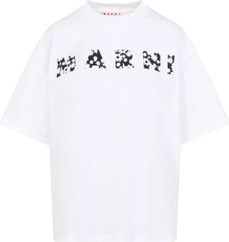 Marni Witte T-shirt Casual Chic Stijl - Dames - T-shirts - Wit - S - Katoen - Tops