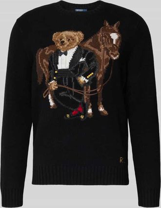 Polo Ralph Lauren Strickpullover aus Wolle mit Motiv in Black, Größe XXL