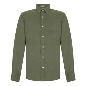 GANT Regular Fit Garment-Dyed Linen Shirt - male - Gant - Casual Shirts - Green - M - Shirts