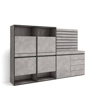 Skraut Home Zapatero efecto madera cemento 227x35x145cm