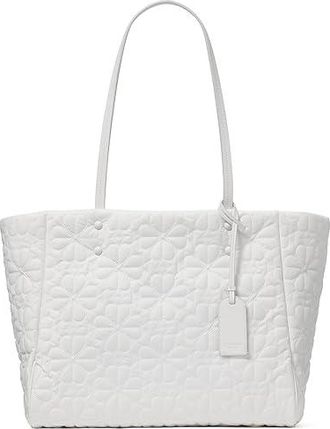 Kate Spade New York Tilly Quilted Medium Tote Bag Tote Handbags White Dove, Leather/Polyester