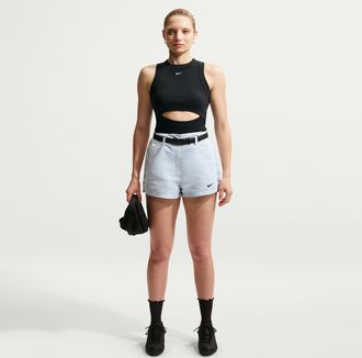 Nike Womens Nike Sportswear High-Waisted 2 Shorts in Grey | IF0516-043