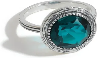 Tiramisu Silver Plated 4.00 Ct. Tw. London Blue Doublet Quartz Solitaire Ring