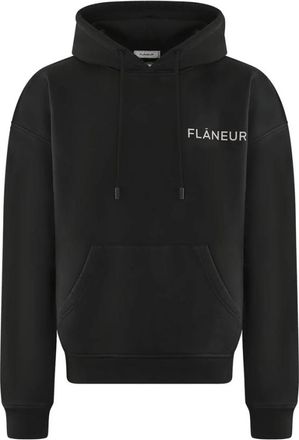 Flaneur Dubbel Logo Gewassen Hoodie - Heren - Hoodies - Zwart - S - Hoodies & sweatvesten