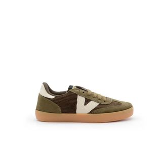 Victoria Sneakers, female, Green, Size: 11 US Green Velvet Sneakers with White Details