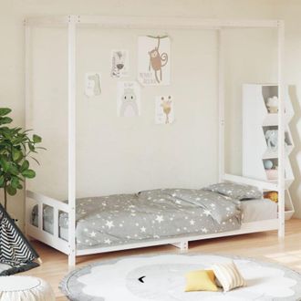 vidaXL Kids Bed Frame White 90x190 cm Solid Wood Pine Vidaxl