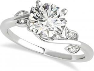Allurez Bypass Floral Diamond Engagement Ring palladium (0.75ct)