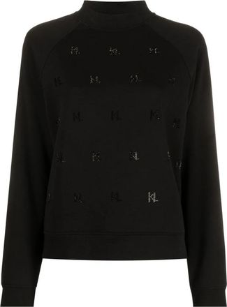 Karl Lagerfeld Slim Sweatshirt - Dames - Sweatshirts - Zwart - S - Katoen - Hoodies & sweatvesten