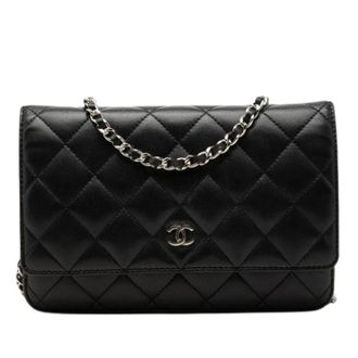 Chanel Pre-owned Wallet on Chain - Dames - Pre-owned - Zwart - Maat: ONE Size Leer