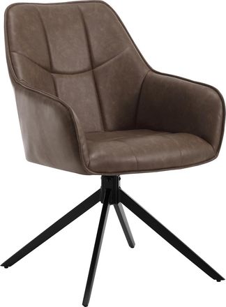 Woltu Juego De 1 Sillas De Comedor Con Patas De Metal. Respaldo Y Asiento Giratorio. Pu Marrone Vintage - Woltu