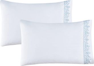 Melange Home Mélange Home Percale Babys Breath Embroidery Pillowcases