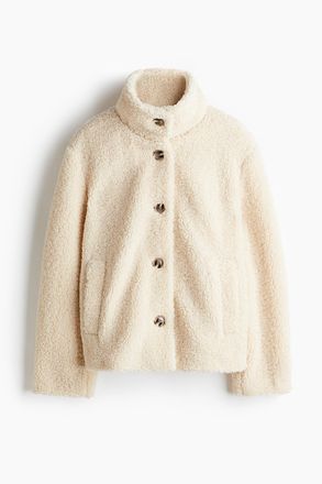 H&M Jacke aus Teddyfleece - Cremefarben