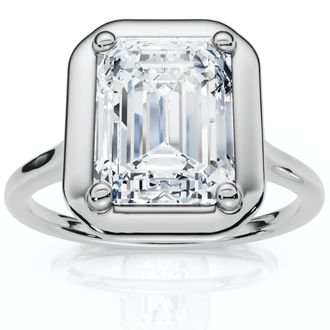 Pompeii3 Certified 2Ct Emerald Cut Adriana Diamond Engagement Ring 14k Gold Lab Grown