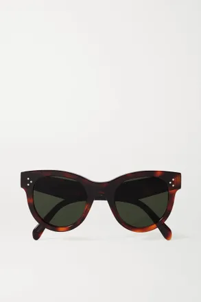 Celine Occhiali Da Sole In Acetato Tartarugato Con Montatura Rotonda