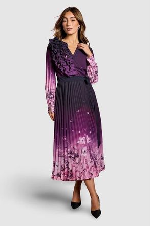 Coast Floral Corsage Wrap Georgette Dress in Mauve at Nordstrom, Size 12