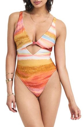 Vitamin A Terra Cutout One-Piece Swimsuit in Terra Forms at Nordstrom, Size X-Large