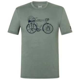 super.natural Wander Wheel Tee Merinoshirt f&uuml;r Herren | oliv/gr&uuml;n