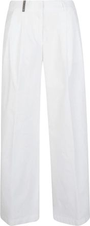 PESERICO Broeken, Dames, Wit, XS, Katoen, Wijde broek
