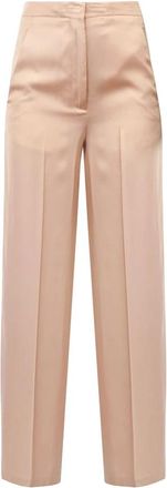 Jucca Wijde satijnen broek met rechte pijp - Dames - Straight fit broeken - Roze - S - Satijn - Broeken