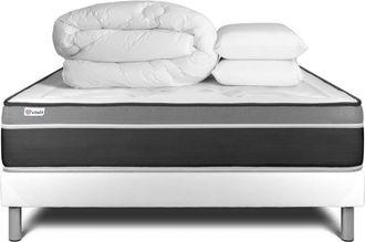 VITALIT Pack colch&oacute;n blanco muelles y viscoel&aacute;stica 140 x 190