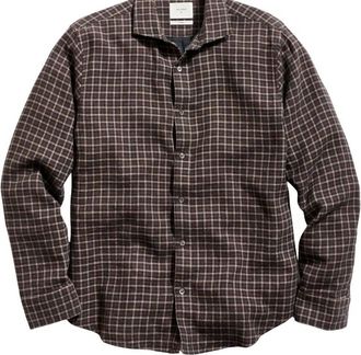 Billy Reid Mens Brushed Window Plaid Hutcheson Sport Shirt In Asphalt Multi