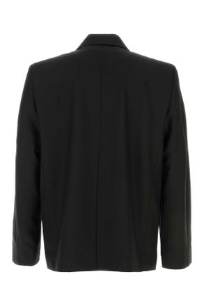 S&eacute;fr Mens Black Twill Blazer Fineblackwool Giacche E Gilet