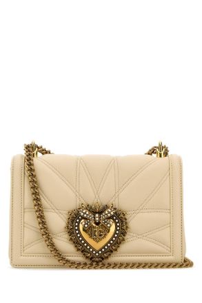 Dolce & Gabbana Ivory Nappa Leather Devotion Shoulder Bag