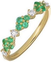 Bony Levy El Mar Emerald & Diamond Stacking Ring in Emerald/18K Gold at Nordstrom Rack, Size 6.5