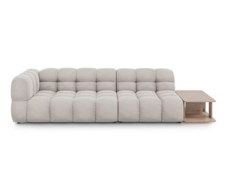 Cosmopolitan Design Sof&aacute; modular derecho 4 plazas de terciopelo beige claro