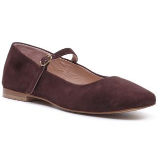Hush Puppies Pasha Su&egrave;de Dames Chocolade Ballerinas