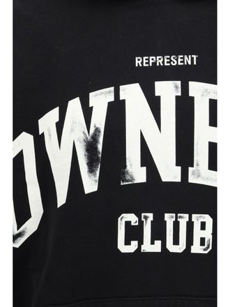 Represent Mens Hoodie Owners Club Jet Black Cotton Sweatshirts Sweater