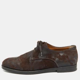 Jimmy Choo London Dark Brown Suede Lace Up Derby