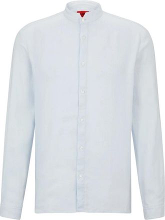 HUGO BOSS Klassiek overhemd met knopen - Heren - Casual Overhemden - Blauw - M - Katoen - Overhemden