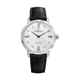 Eterna Eternity Lady - Dames - Horloges - Zwart - ONE Size - Leer - Accessoires