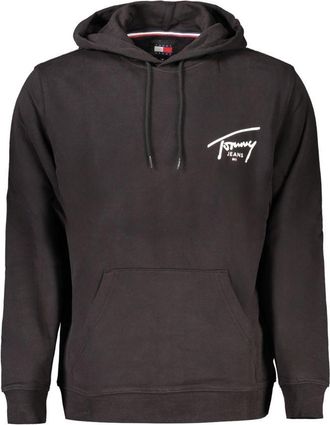 Tommy Hilfiger Mens Jeans Signature Hoodie - Black Cotton - Size 2XL