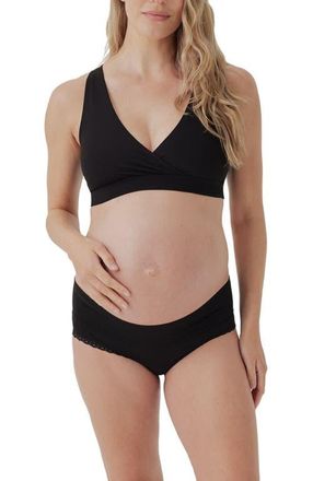 Pact Organic Cotton Maternity Nursing Bralette in Black at Nordstrom, Size Medium