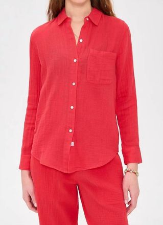 Rails Ellis Button Up Top In Cherry Red