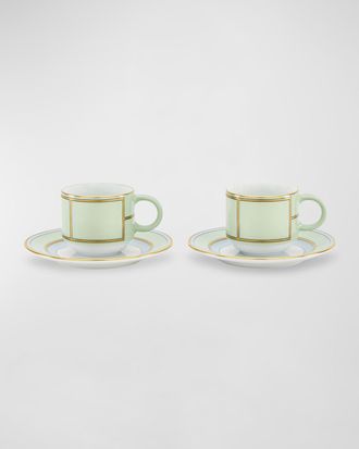 Ginori 1735 Diva Coffee Set for Two, Verde