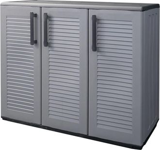 vidaXL Armario De Almacenaje De Jard&iacute;n Pp Gris Y Negro 102x37x84 Cm Vidaxl