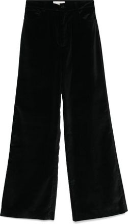 Officine G&eacute;n&eacute;rale Romy 5Pkt Italian Pdye Velvet - Dames - Wijde Broeken - Zwart - W29 - Katoen - Broeken