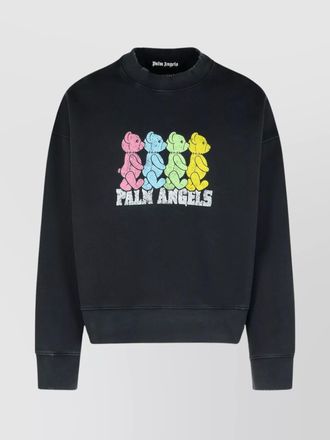 Palm Angels crossroads graphic print cotton sweatshirt