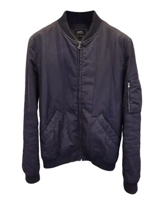 A.P.C. A. P.C. Theo Bomber Jacket in Black Nylon Canvas