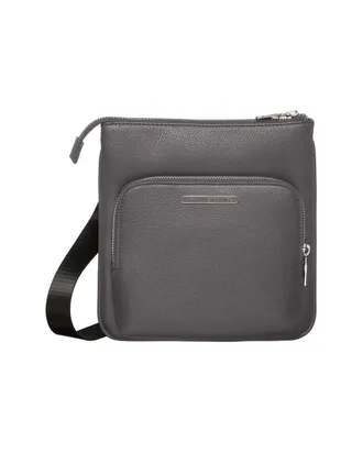 A|X Armani Exchange Men Okinawa, Logo Plate, Zipped Pocket Cross Body, Dark Gull Gray, One Size