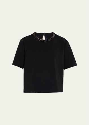 Veronica Beard Sebastian Jewel-Neck T-Shirt
