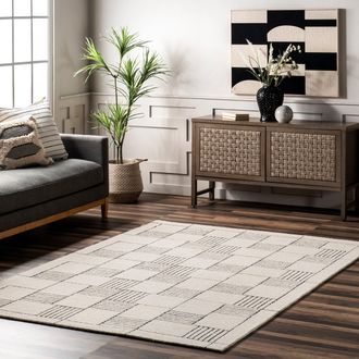 nuLOOM Danika Abstract Checkered Wool Area Rug