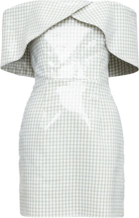 Markarian green sequin gingham dress